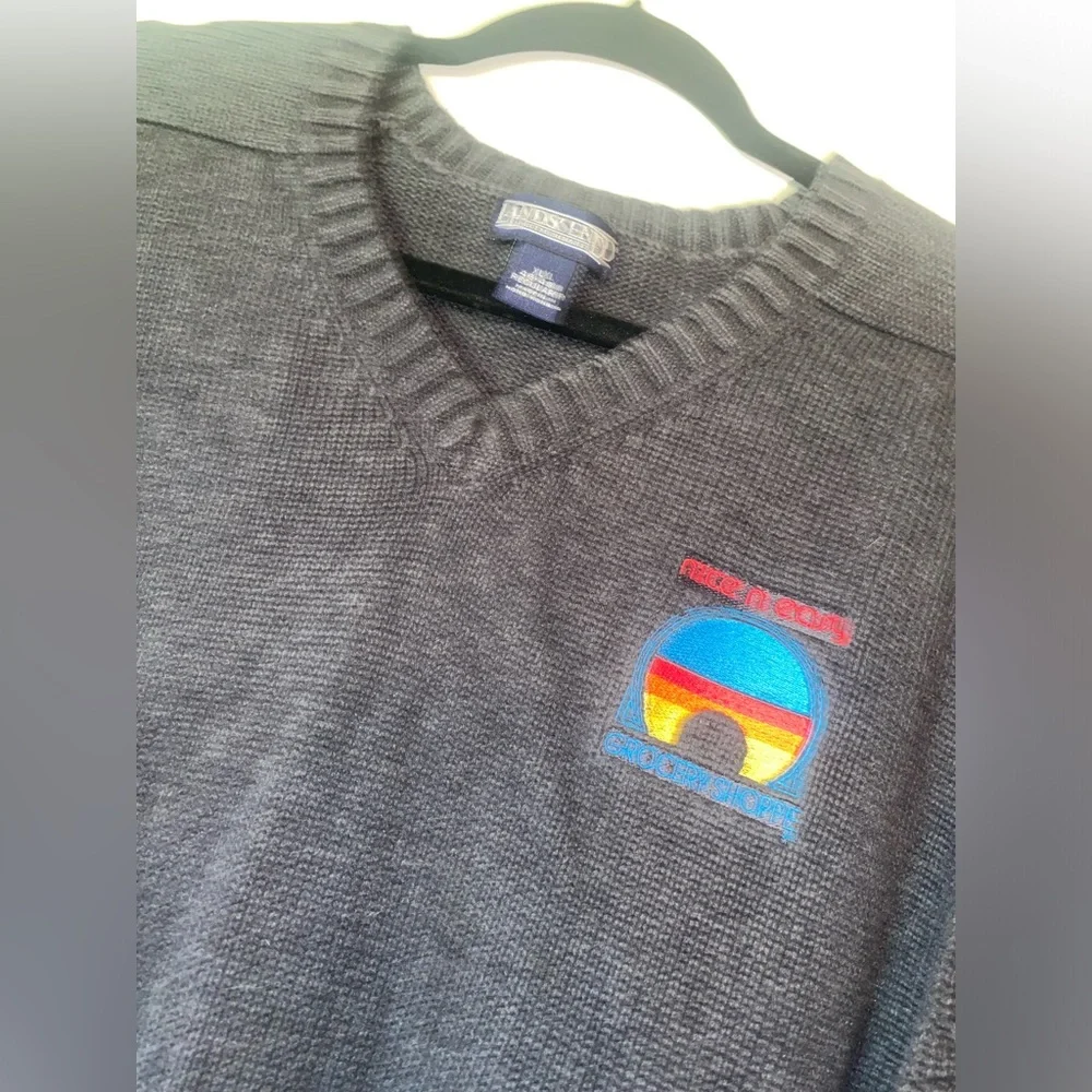 Vtg lands end sweater nice n easy embroidery